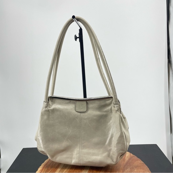 HOBO Handbags - HOBO The Original gray Leather Metal Frame Purse Shoulder / Hand Bag